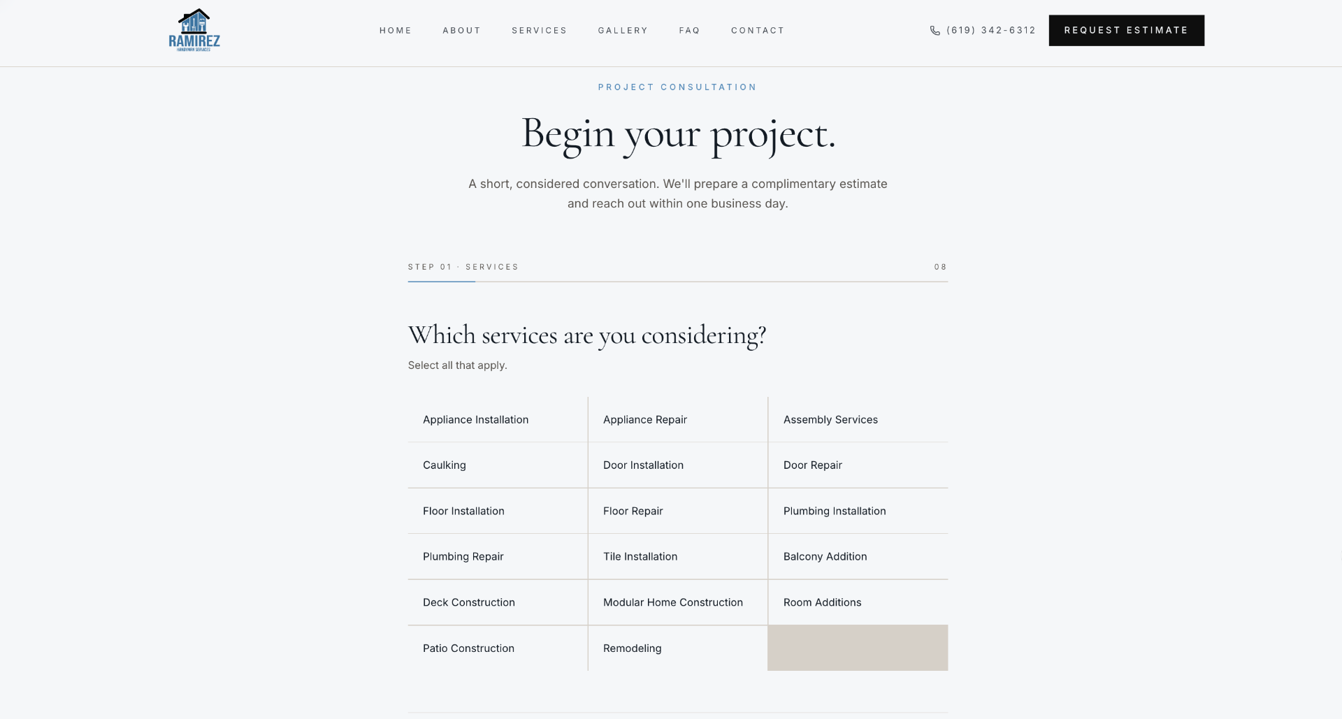 Handyman website screenshot 3