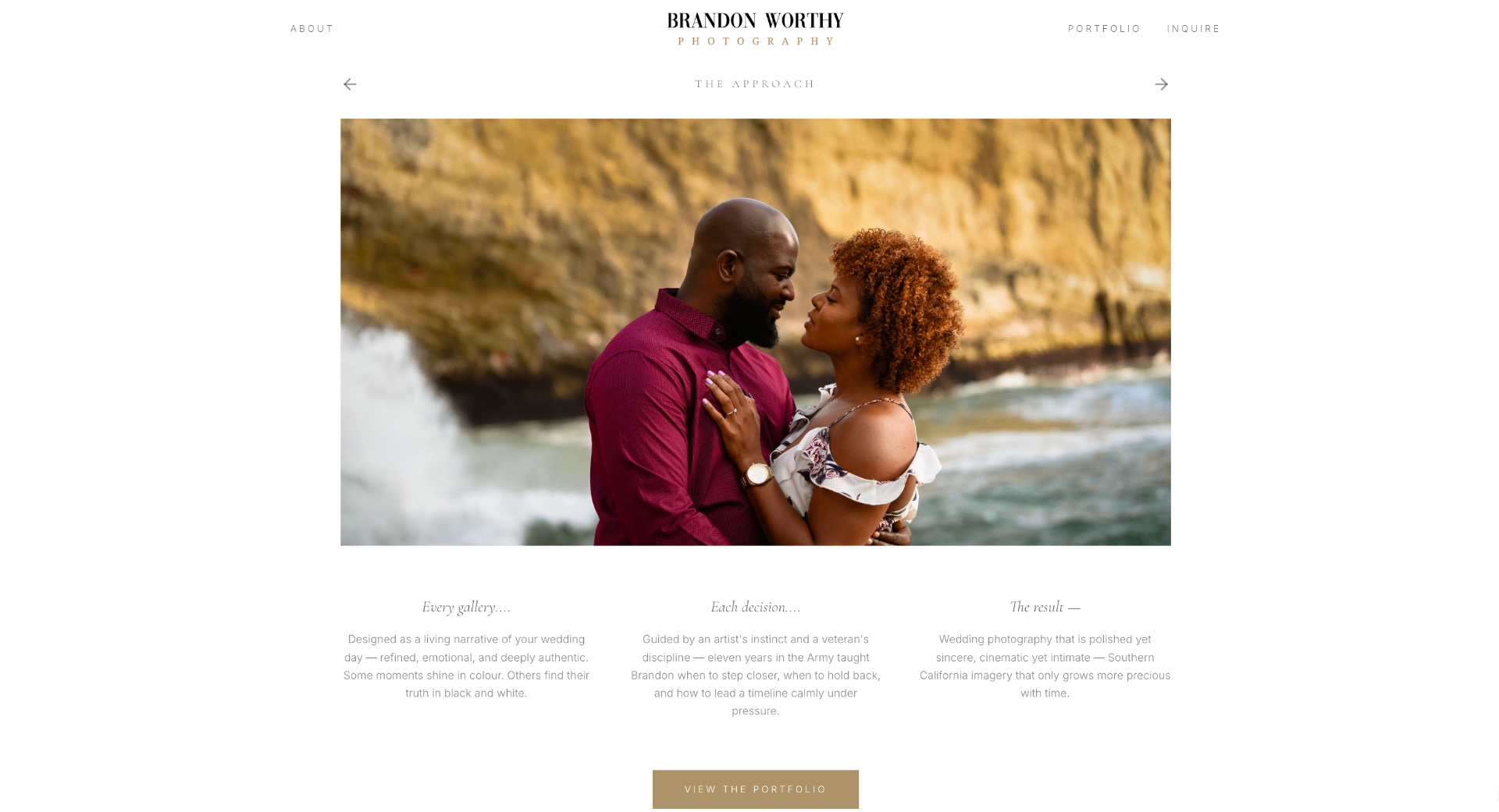 Photography website screenshot 1